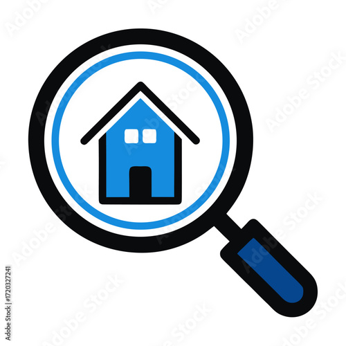 Property Search Icon – Magnifying Glass with House Symbol