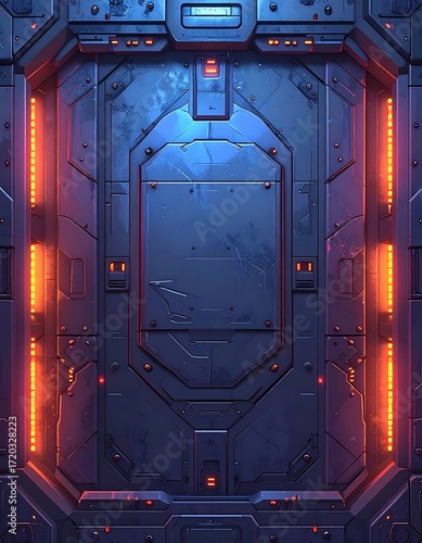 Futuristic spaceship door
