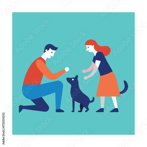 Family dog playtime