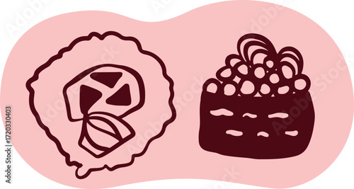 Cute sushi character Japanese cuisine	

