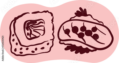 Cute sushi character Japanese cuisine	
