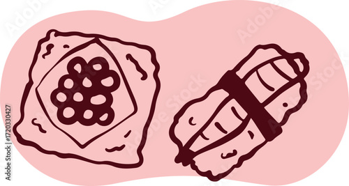 Cute sushi character Japanese cuisine	
