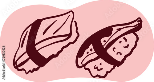 Cute sushi character Japanese cuisine	
