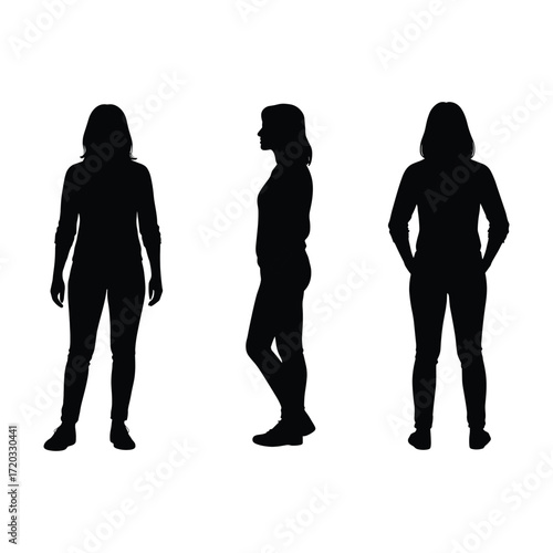 Silhouette of a female person vector illustration