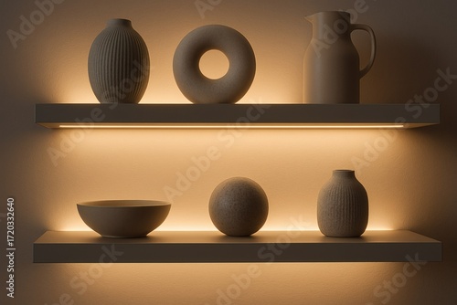 LED Strip Light under Floating Shelves