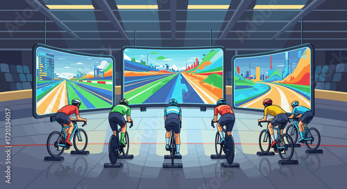 Cyclists Training in Virtual Reality Cycling Simulator