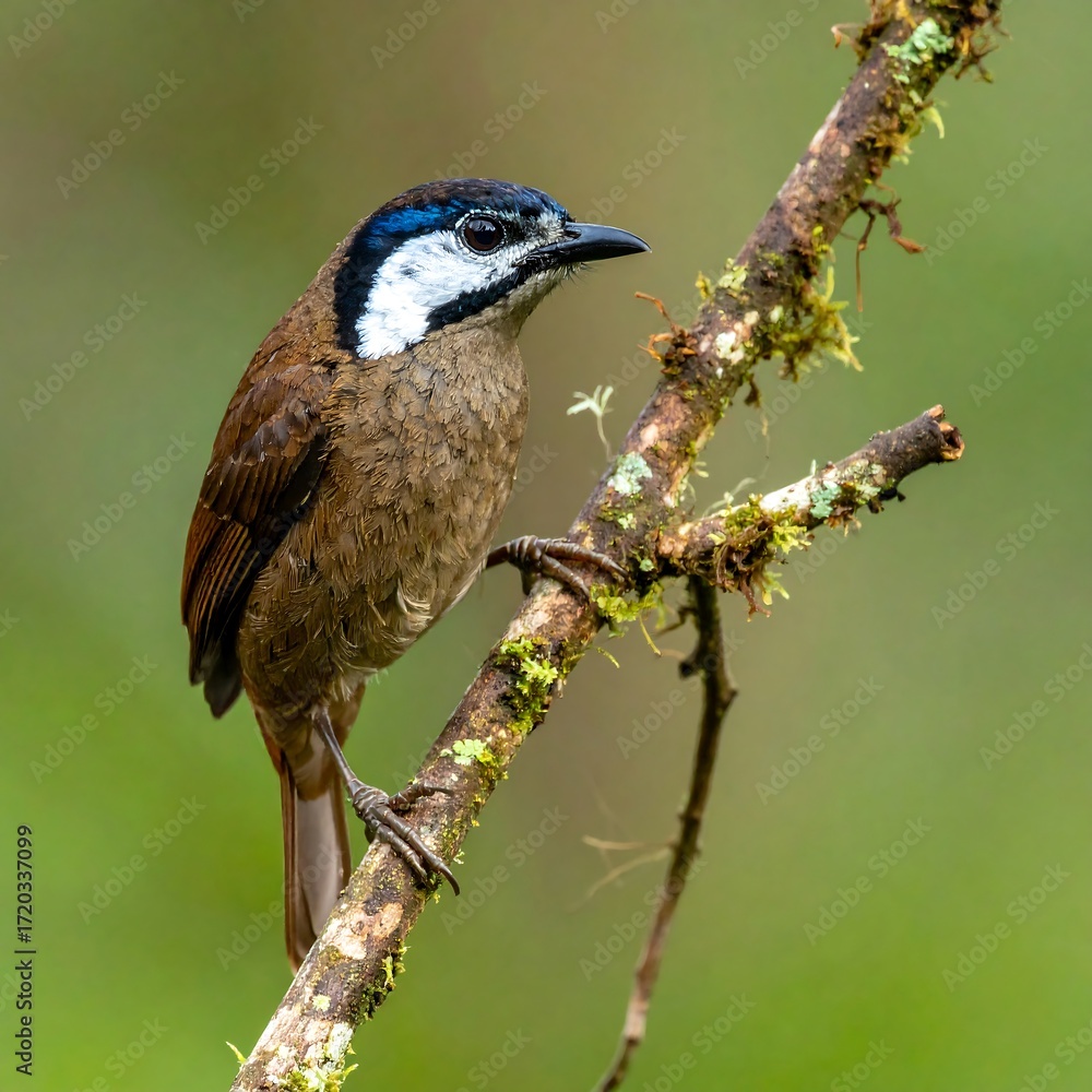 Naklejka premium A small bird perched on a branch