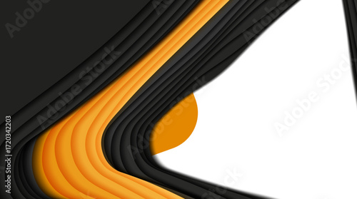 Layered Abstract Triangle with yellow and black contrast and drop shadows