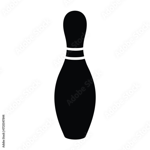 Bowling pin vector illustration for sports equipment and recreational activity design element isolated