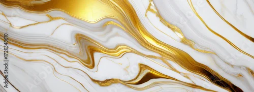 Panel kuchenny z motywem Golden white marble stone textures