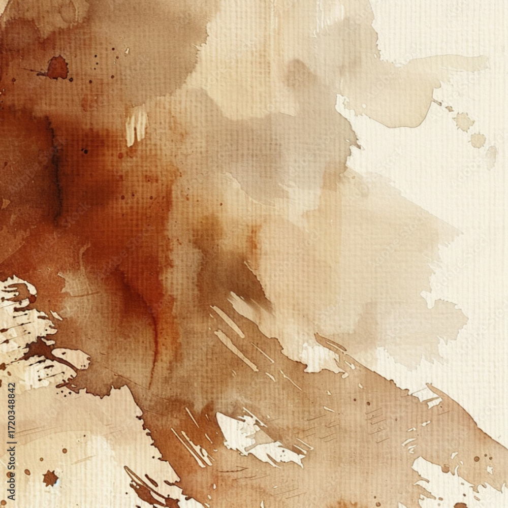 Fototapeta premium brown watercolor background. Festive day concept banner. For text and card