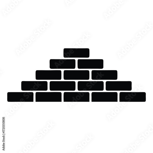 Black brick wall construction design vector illustration for building and architecture art