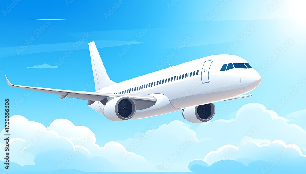 Obraz premium Airplane soaring through clouds