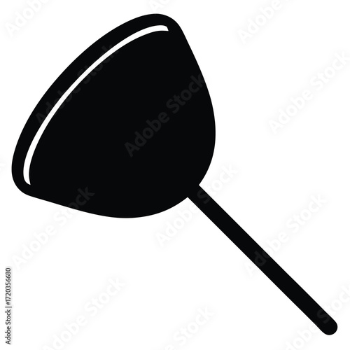 Download black wok spatula kitchen utensil for cooking and frying vector illustration design