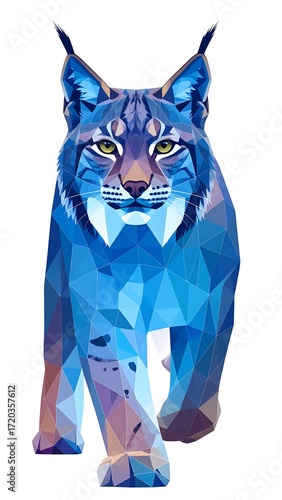 Geometric blue lynx