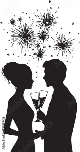 silhouette of a couple charismas celebration 