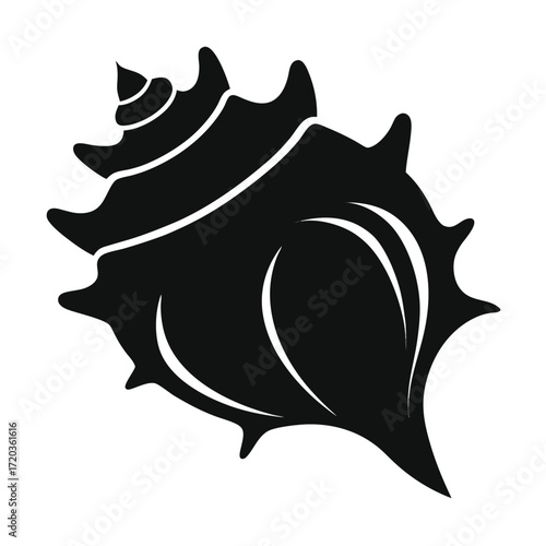 Stylized Conch Shell Silhouette Elegant Minimalist Design