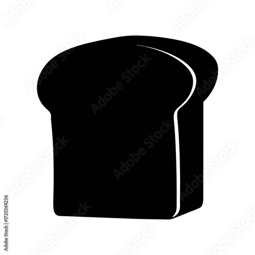 Black and white bread slice vector illustration for bakery food breakfast toast design icon art