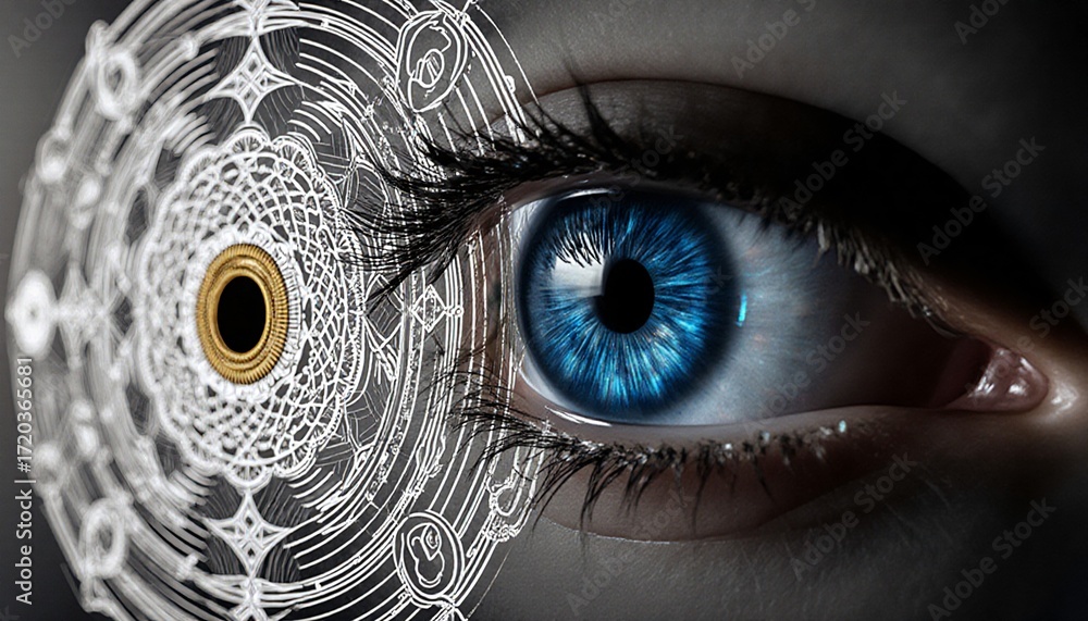 Fototapeta premium Mystical Eye and Geometric Patterns