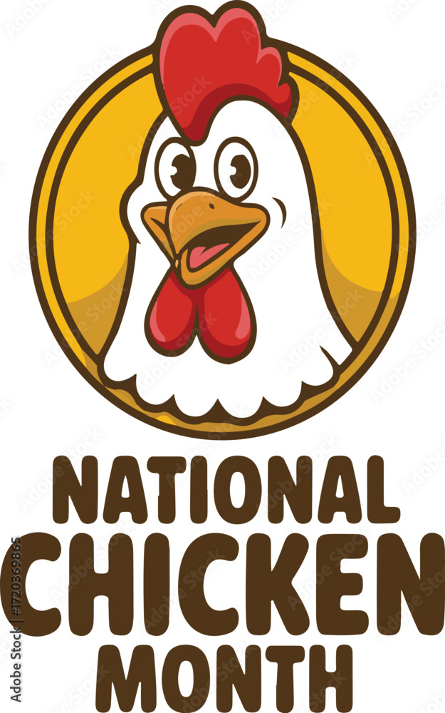 Naklejka premium National chicken month logo isolated on white background vector design