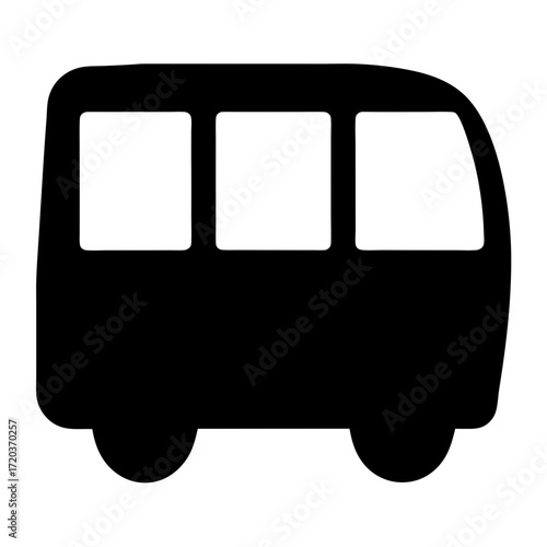 Vector art of bus silhouette, a symbol of public transportation, travel, and community in a simple and clean design