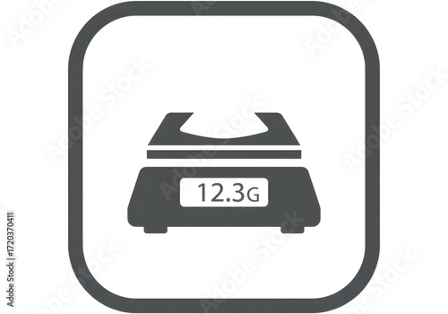 Minimal icon of a digital scale measuring substance — no background , PNG, no shadow