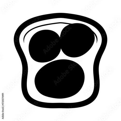 Vector art of toast with topping icon, perfect for breakfast menus, food blogs, or cafe promotions with a delicious vibe
