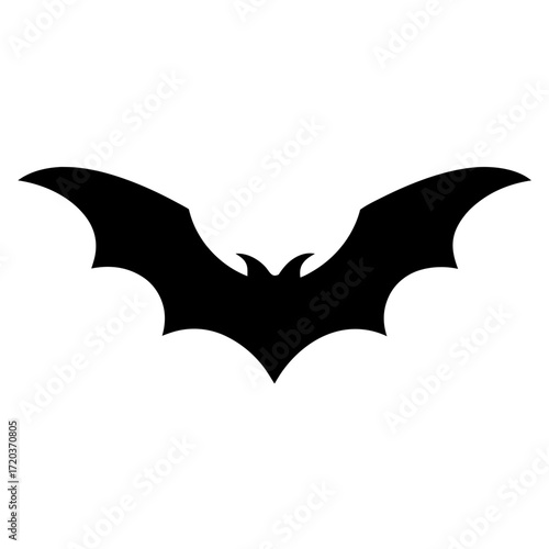 Vector art of a black bat silhouette, evoking halloween, darkness, and mystery in a simple and elegant design for various spooky themes