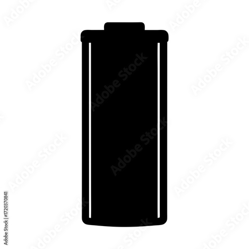 Vector art of full battery icon, representing maximum power, energy storage, and readiness for use in electronic devices and systems