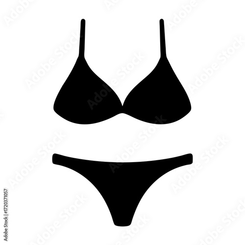 Vector art of black bikini is a stylish and minimalist design, perfect for summer fashion and beachwear themes with a modern touch