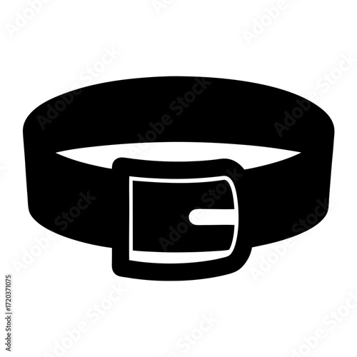 Vector art of black belt with buckle illustration, a stylish accessory for fashion, clothing, and design projects with a modern touch