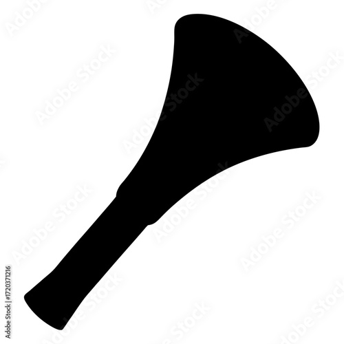 Vector art of black shofar icon, representing a traditional jewish horn used for religious ceremonies and celebrations