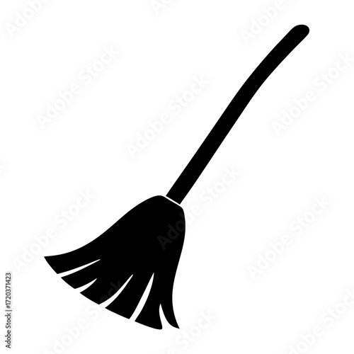Illustration of a simple broom, a cleaning tool used for sweeping floors and removing dust and debris