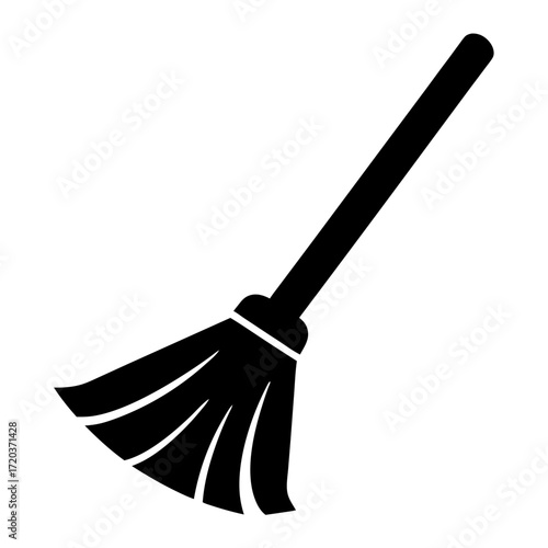 Vector art of simple broom illustration, a tool for sweeping floors and removing dust, commonly used in households