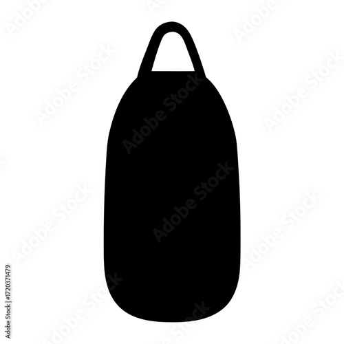 Vector art of silhouette of a punching bag, a simple and elegant design for fitness or sportthemed projects, vector illustration