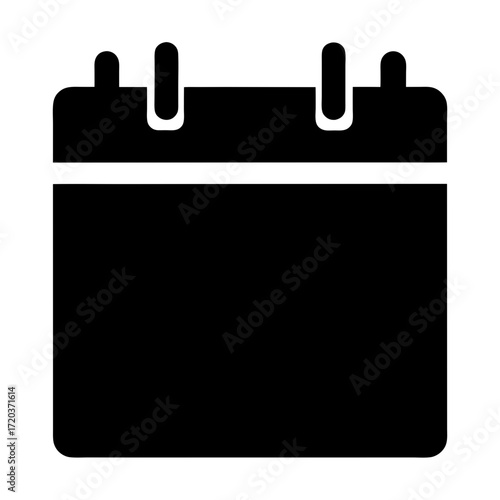 Vector art of black calendar icon symbol of planning, event, date, schedule, appointment, reminder, and organization in a minimalist style
