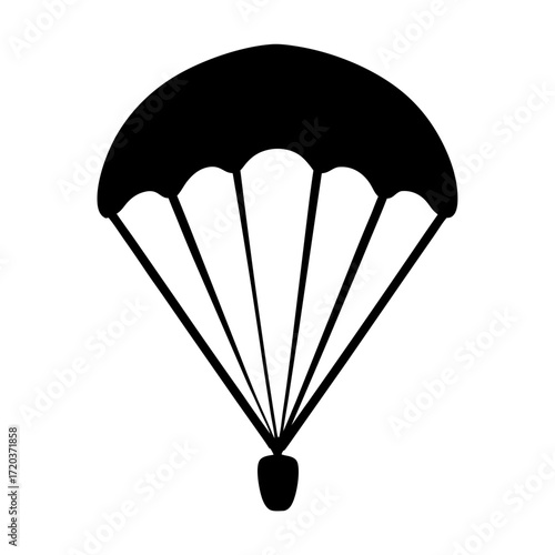 Illustration of a parachute equipment for skydiving and safe landing simple vector drawing of a canopy