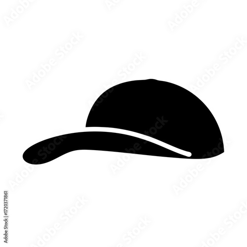 Illustration of a baseball cap sports headwear for sun protection simple vector drawing of a hat