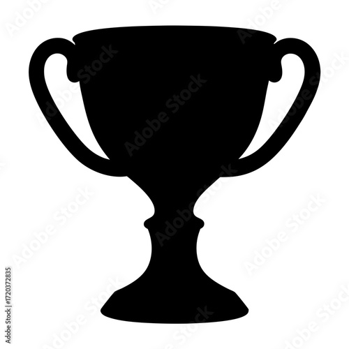 Trophy vector image for awards and achievements in sports and business competitions silhouette