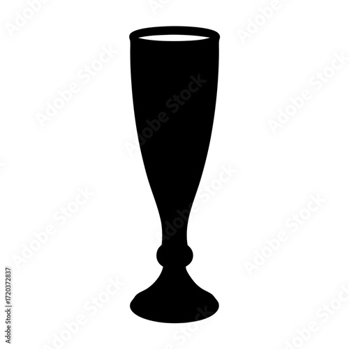 Download elegant silhouette of champagne flute vector art for celebration and party designs usage