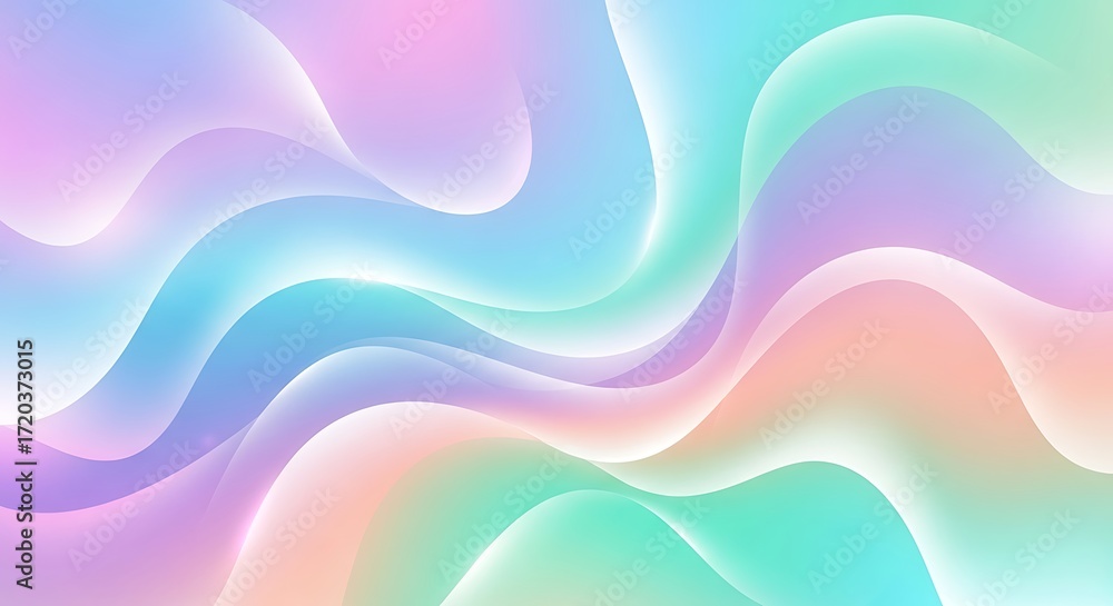 Fototapeta premium Soft Pastel Flowing Waves – Dreamy Gradient Abstract Background Design