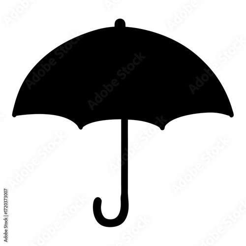 Black umbrella vector graphic for weather protection and rainy day design element illustration