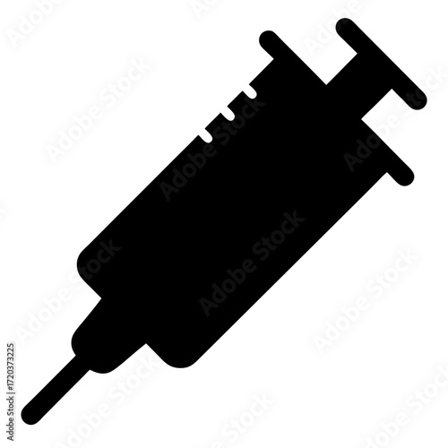 Syringe injection medical equipment healthcare immunization vaccination needle treatment tool vector icon