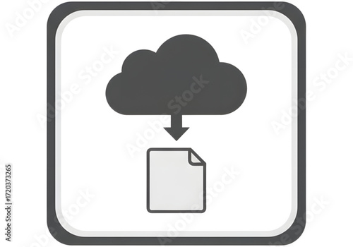  Minimal icon of a cloud-based design export — no background , PNG, no shadow