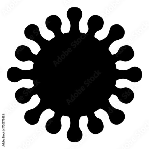 Black coronavirus covid pandemic virus disease outbreak infection medical health symbol graphic