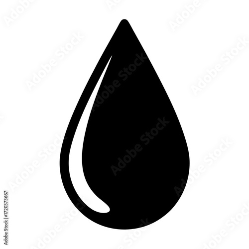Black liquid drop vector illustration simple graphic design element for water oil or ink theme design