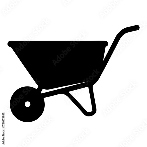 Wheelbarrow garden tool vector illustration for gardening landscaping and construction work use 90