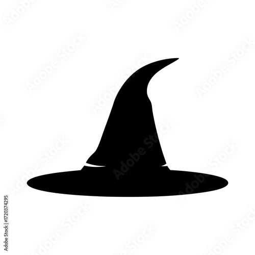 Witch hat vector graphic halloween costume wizard hat silhouette pointy hat for halloween party clip art