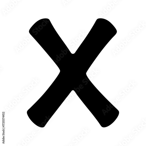 Black x mark cross symbol graphic vector illustration isolated on white background design element