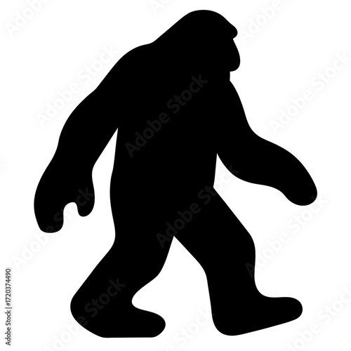 Bigfoot sasquatch silhouette vector illustration for cryptozoology and folklore enthusiasts art